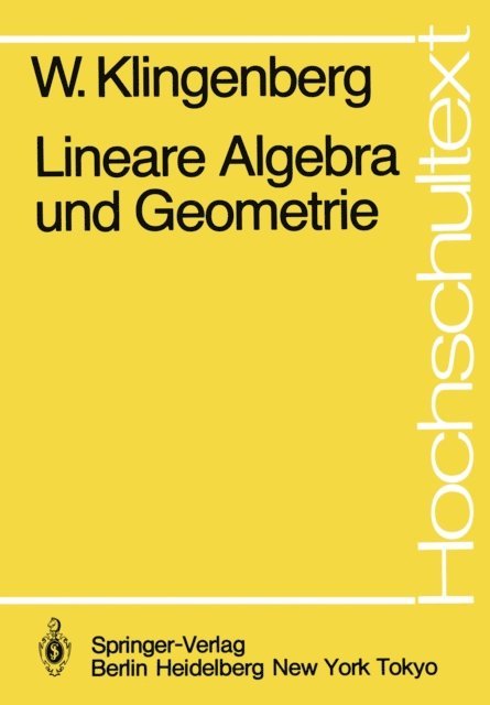 W. Klingenberg - Lineare Algebra und Geometrie, E-bok