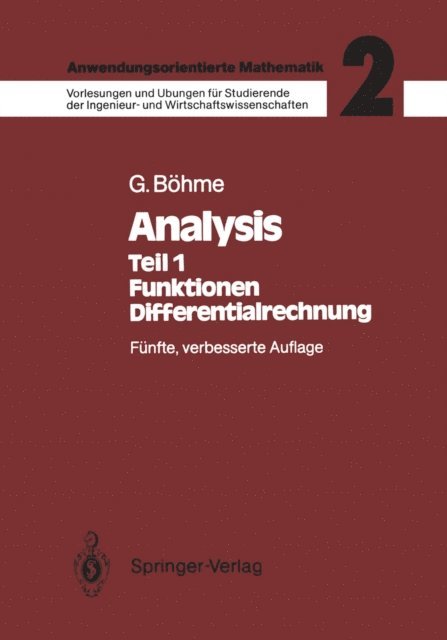 Gert Bohme - Analysis, E-bok