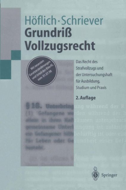 Wolfgang Schriever, Peter Hoflich - Grundriß Vollzugsrecht, E-bok