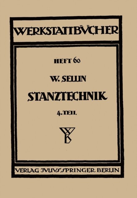 Walter Sellin, Walter Sellin, H. Haake - Stanztechnik, E-bok