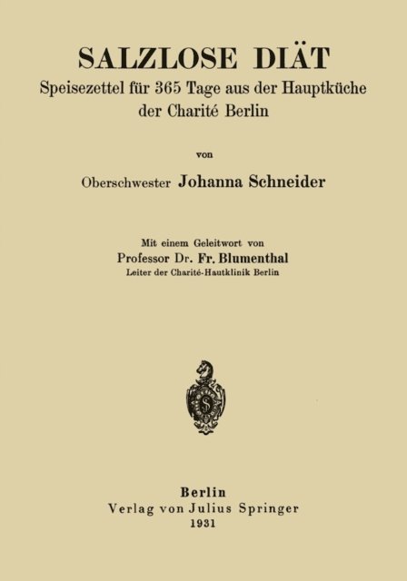 Fr. Blumenthal, Johanna Schneider - Salzlose Diät, E-bok