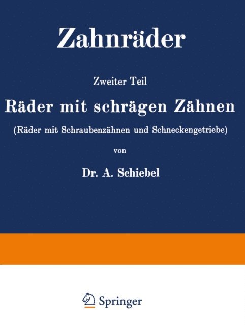 A. Schiebel - Zahnräder, E-bok