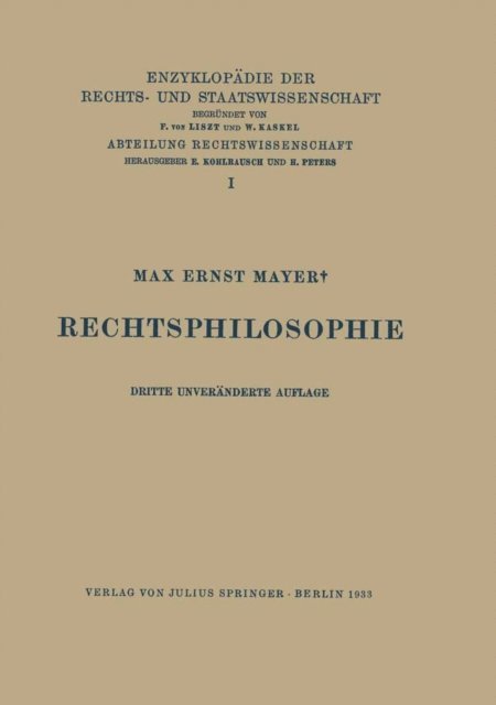 Max Ernst Mayer, A. Spiethoff, Walter Kaskel, Eduard Kohlrausch - Rechtsphilosophie, E-bok