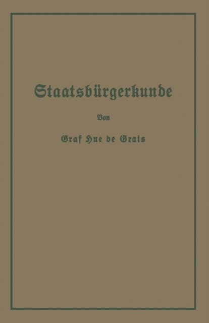 Hue de Grais - Staatsbürgerkunde, E-bok