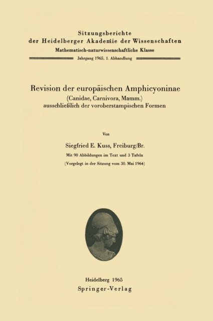 Sigfried Ernst Kuss - Revision der europäischen Amphicyoninae, E-bok