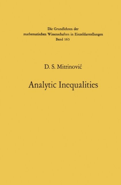 Dragoslav S. Mitrinovic - Analytic Inequalities, E-bok