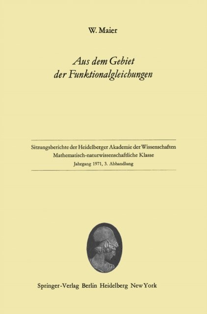 Wilhelm Maier - Aus dem Gebiet der Funktionalgleichungen, E-bok