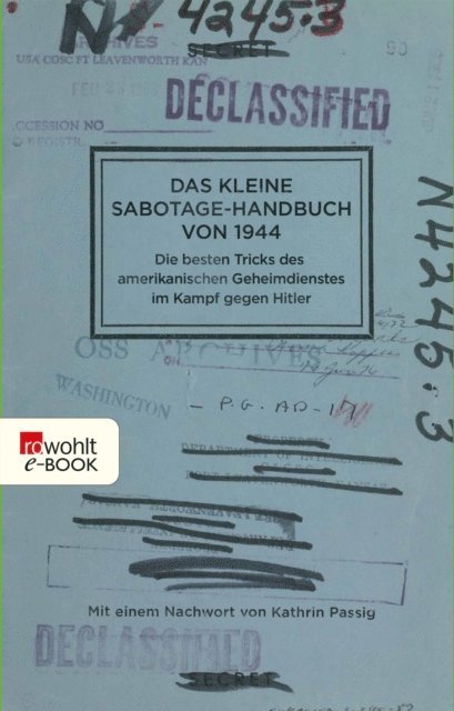 US Office of Strategic Services, Kathrin Passig - Das kleine Sabotage-Handbuch von 1944, E-bok