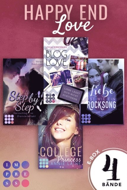 Teresa Sporrer, Verena Bachmann, Annie Laine, Julia Zieschang - Happy End Love. Vier Young-Adult-Liebesromane mit Herzklopfgarantie (Die Aktions-E-Box von Impress!), E-bok