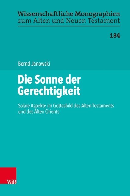 Bernd Janowski - Die Sonne der Gerechtigkeit, E-bok