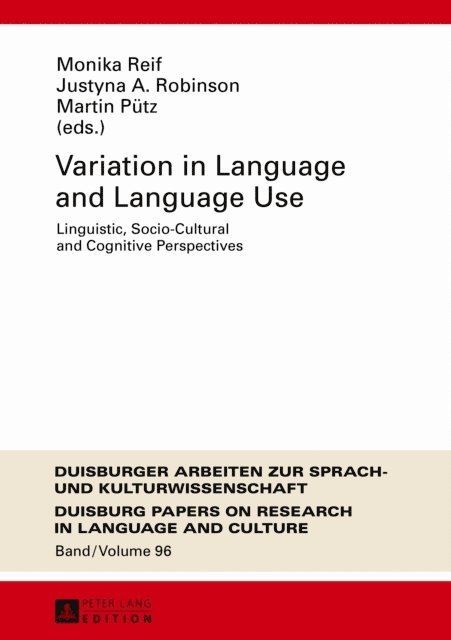 Putz Martin Putz, Robinson Justyna Robinson, Reif Monika Reif - Variation in Language and Language Use, E-bok