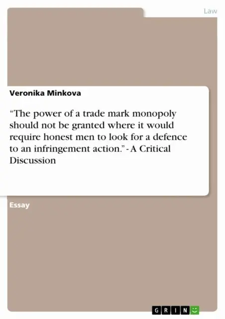 &quote;The power of a trade mark monopoly should not be granted where it would require honest men to look for a defence to an infringement action.&quote; - A Critical Discussion
