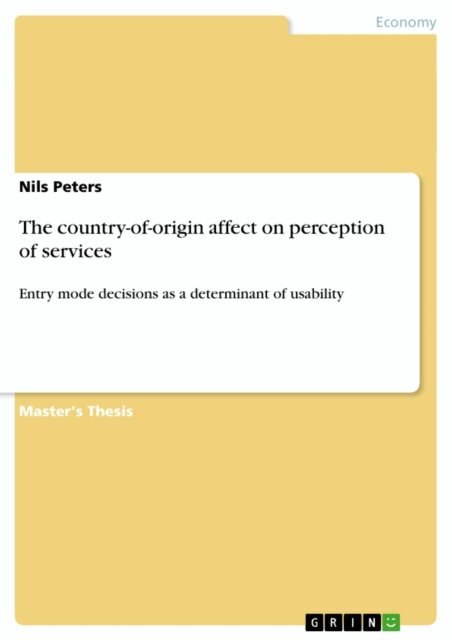 Nils Peters - country-of-origin affect on perception of services, E-bok