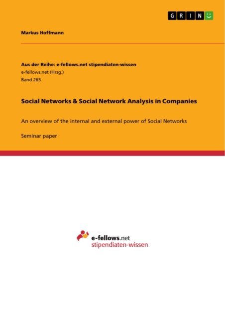 Markus Hoffmann - Social Networks & Social Network Analysis in Companies, E-bok
