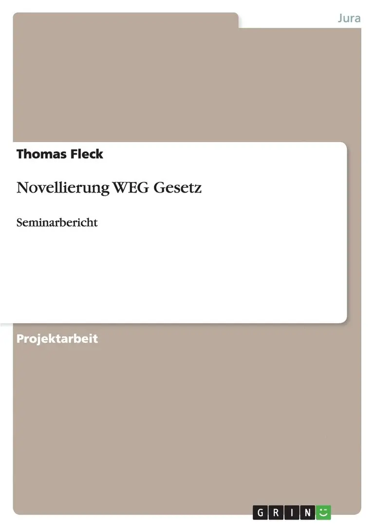 Thomas Fleck - Novellierung WEG Gesetz, Häftad. Tillgänglighet: Lägg i varukorg