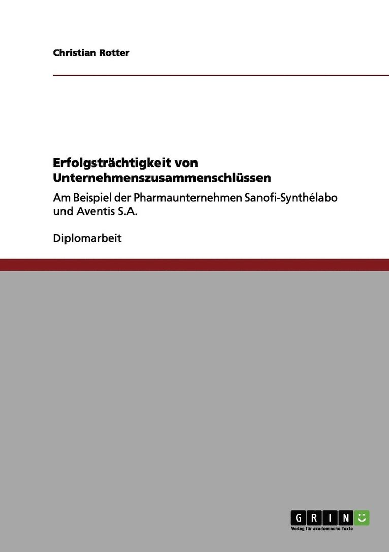 Christian Rotter - Erfolgsträchtigkeit von Unternehmenszusammenschlüssen, Häftad. Tillgänglighet: Lägg i varukorg