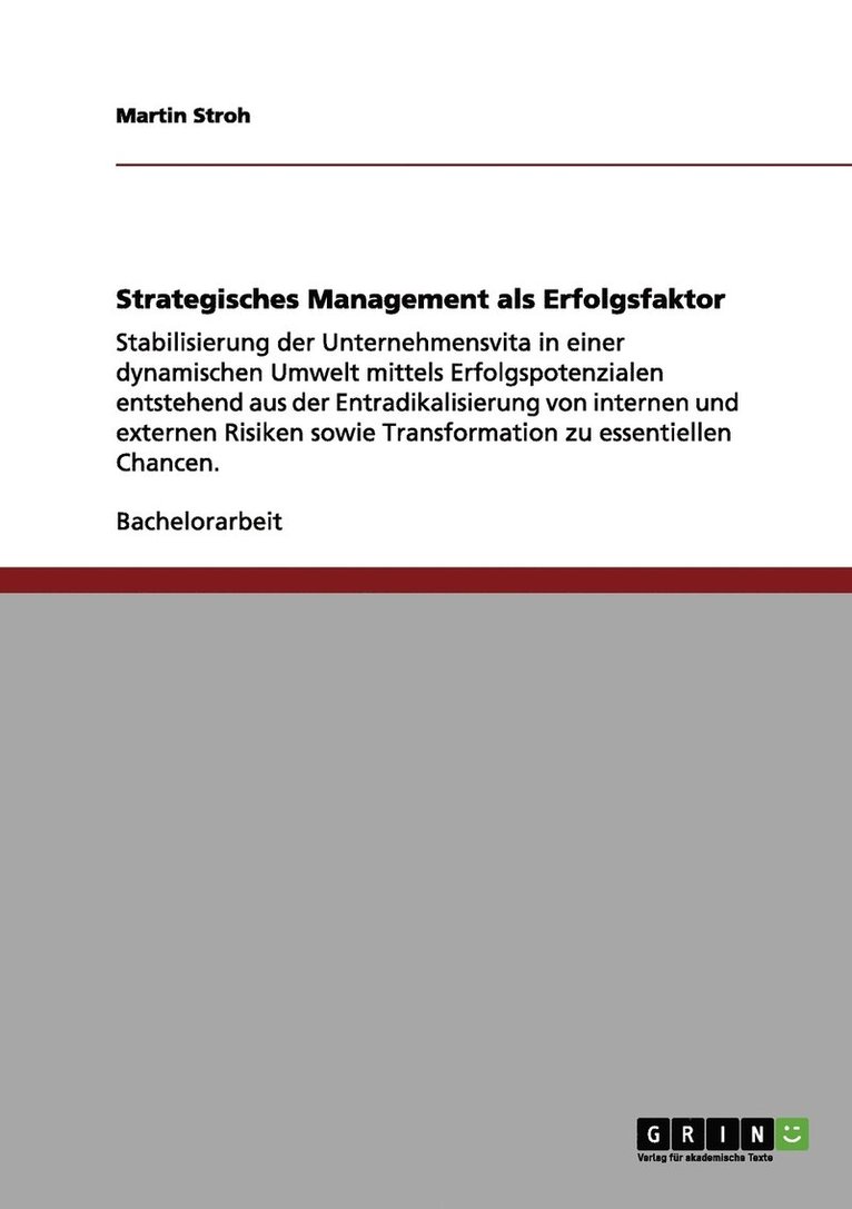 Martin Stroh - Strategisches Management als Erfolgsfaktor, Häftad