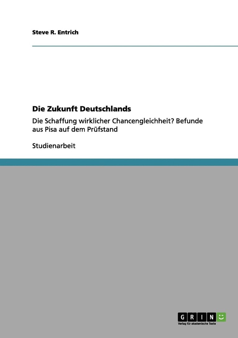 Steve R Entrich - Zukunft Deutschlands, Häftad