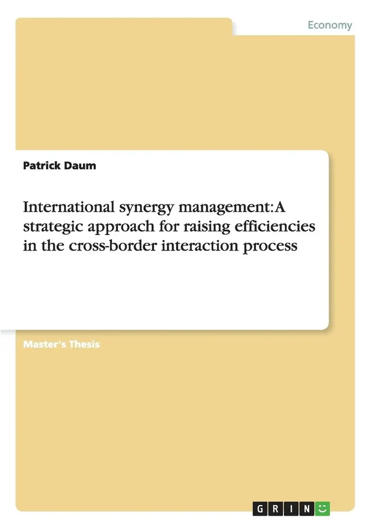 Patrick Daum - International synergy management, Häftad. Tillgänglighet: Lägg i varukorg