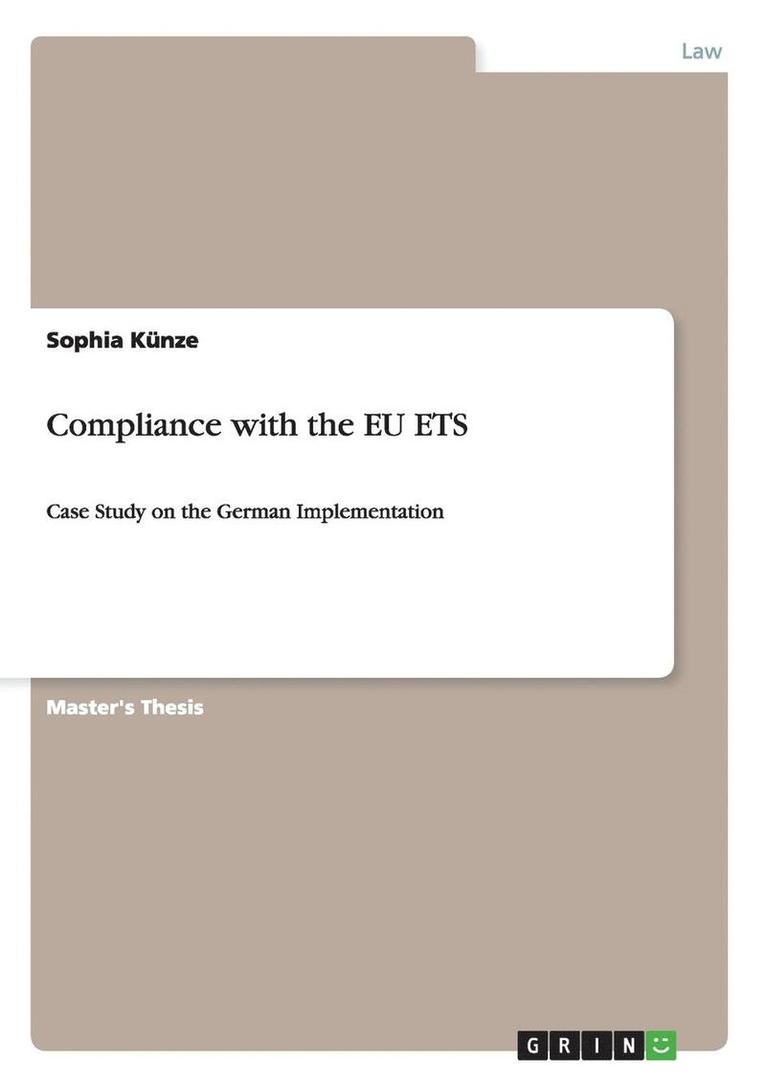Sophia Künze - Compliance with the EU ETS, Häftad