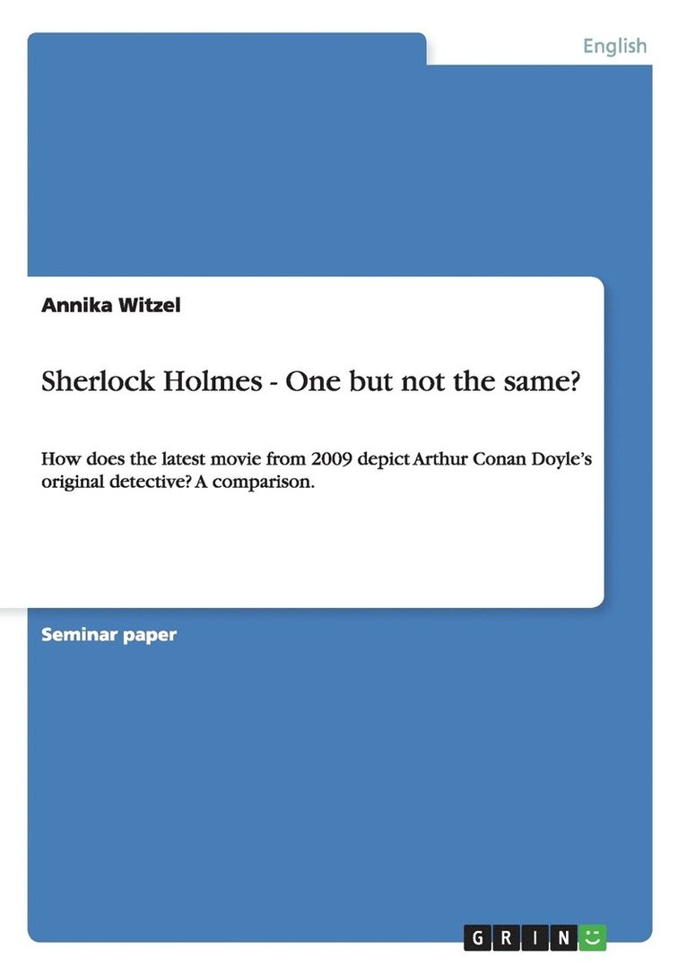Annika Witzel - Sherlock Holmes - One but not the same?, Häftad