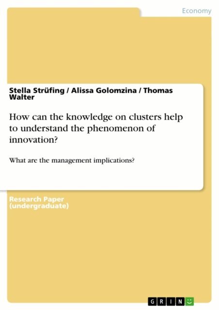 Thomas Walter, Alissa Golomzina, Stella Strufing - How can the knowledge on clusters help to understand the phenomenon of innovation?, E-bok