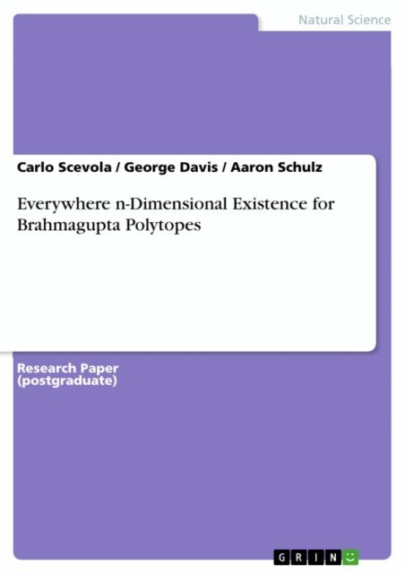 Aaron Schulz, George Davis, Carlo Scevola - Everywhere n-Dimensional Existence for Brahmagupta Polytopes, E-bok