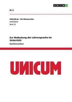 M S - Zur Bedeutung der Lehrersprache im Unterricht, Häftad