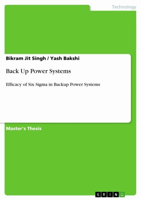 Yash Bakshi, Bikram Jit Singh - Back Up Power Systems, E-bok