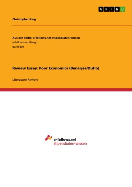 Christopher King - Review Essay: Poor Economics (Banerjee/Duflo), E-bok
