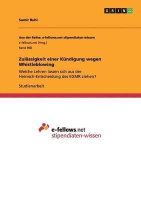Samir Buhl - Zulässigkeit einer Kündigung wegen Whistleblowing, Häftad