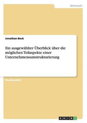 Jonathan Bock - ausgewählter Überblick über die möglichen Teilaspekte einer Unternehmensumstrukturierung, Häftad