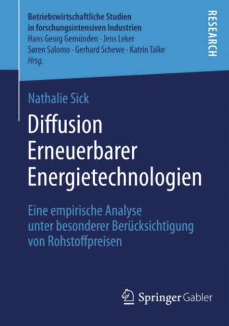 Nathalie Sick - Diffusion Erneuerbarer Energietechnologien, E-bok