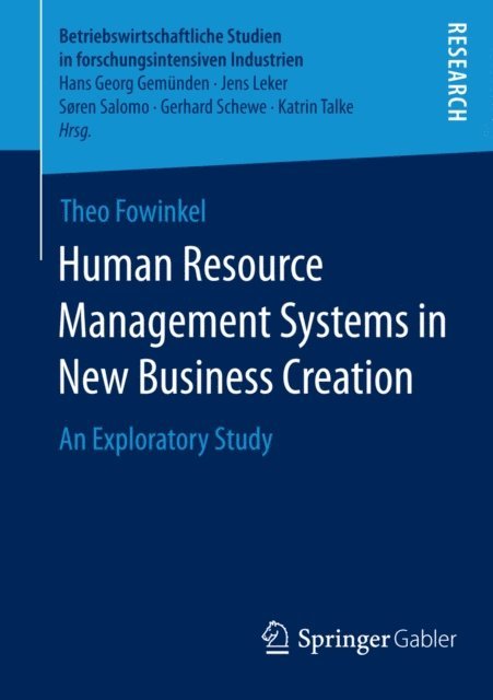 Theo Fowinkel - Human Resource Management Systems in New Business Creation, E-bok