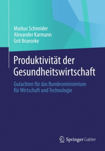 Grit Braeseke, Alexander Karmann, Markus Schneider - Produktivität der Gesundheitswirtschaft, E-bok