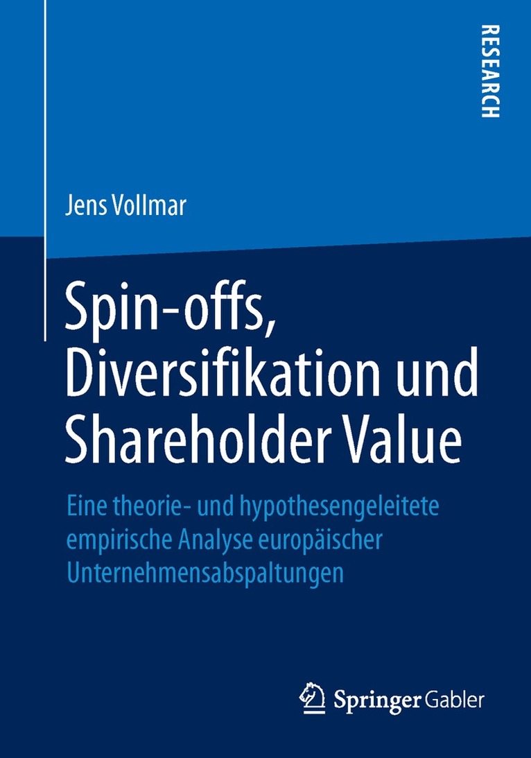 Jens Vollmar - Spin-offs, Diversifikation und Shareholder Value, Häftad