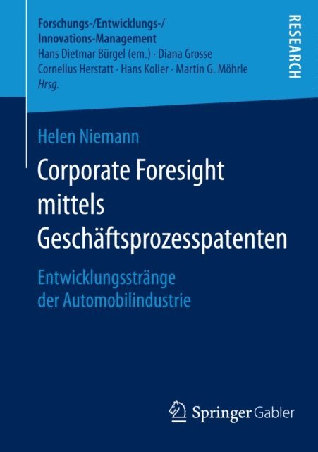 Helen Niemann - Corporate Foresight mittels Geschäftsprozesspatenten, E-bok