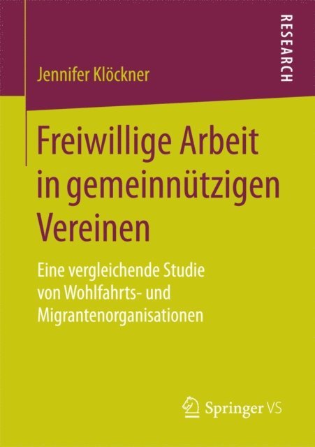 Jennifer Klockner - Freiwillige Arbeit in gemeinnützigen Vereinen, E-bok