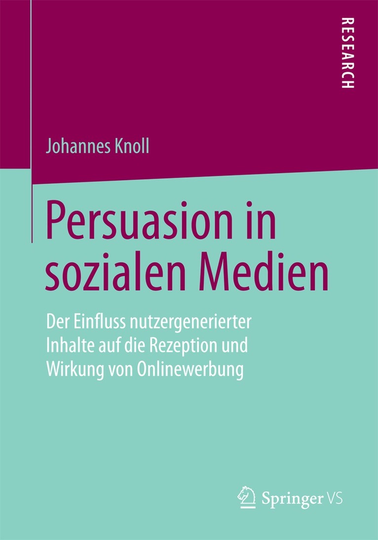 Johannes Knoll - Persuasion in sozialen Medien, Häftad
