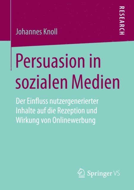 Johannes Knoll - Persuasion in sozialen Medien, E-bok