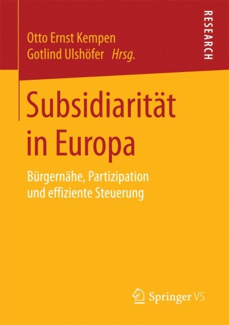 Gotlind Ulshofer, Otto Ernst Kempen - Subsidiarität in Europa, E-bok