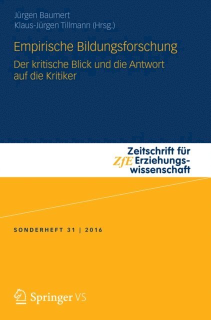Klaus-Jurgen Tillmann, Jurgen Baumert - Empirische Bildungsforschung, E-bok