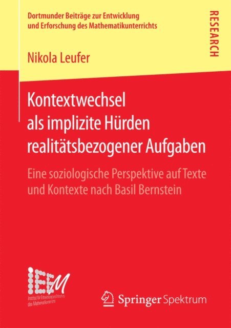Nikola Leufer - Kontextwechsel als implizite Hürden realitätsbezogener Aufgaben, E-bok