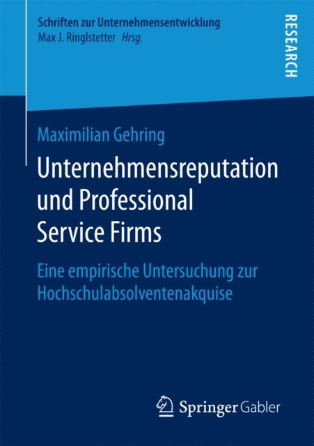 Maximilian Gehring - Unternehmensreputation und Professional Service Firms, E-bok