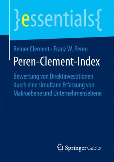 Franz W. Peren, Reiner Clement - Peren-Clement-Index, E-bok