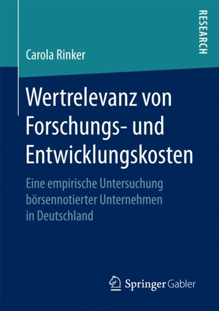 Carola Rinker - Wertrelevanz von Forschungs- und Entwicklungskosten, E-bok