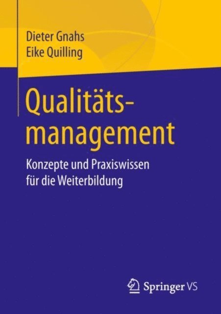 Eike Quilling, Dieter Gnahs - Qualitätsmanagement, E-bok