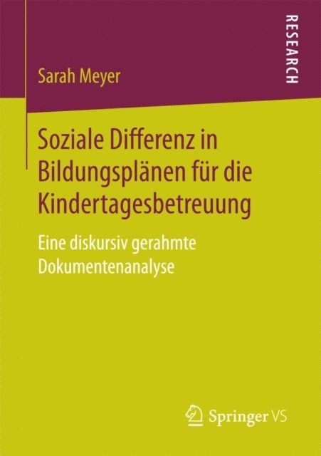 Sarah Meyer - Soziale Differenz in Bildungsplänen für die Kindertagesbetreuung, E-bok