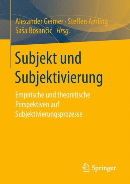 Sasa Bosancic, Steffen Amling, Alexander Geimer - Subjekt und Subjektivierung, E-bok