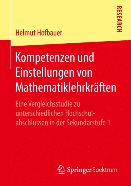 Helmut Hofbauer - Kompetenzen und Einstellungen von Mathematiklehrkräften, E-bok